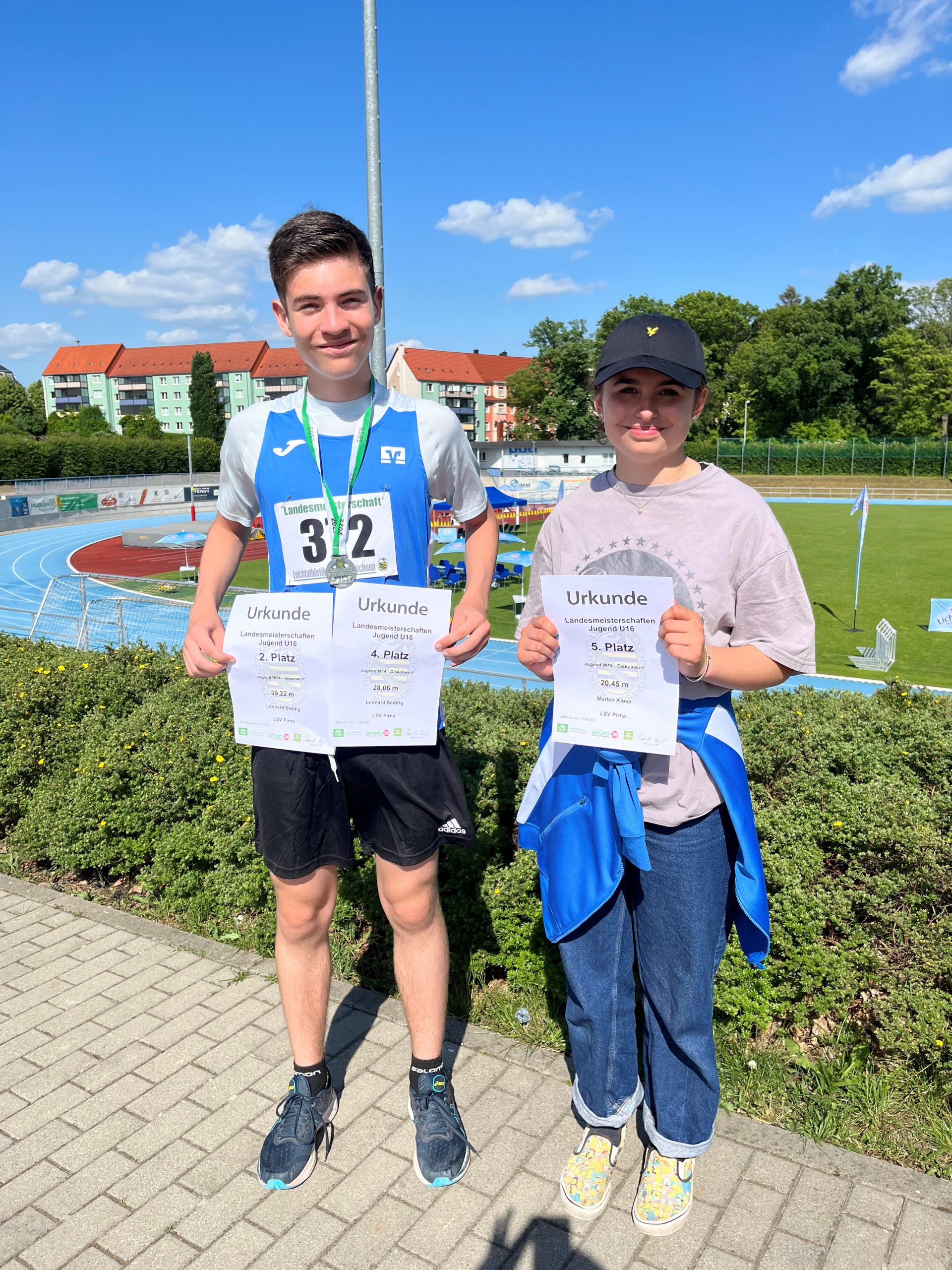Erfolge der U16 bei den Landesmeisterschaften in Mittweida am 11.06.22